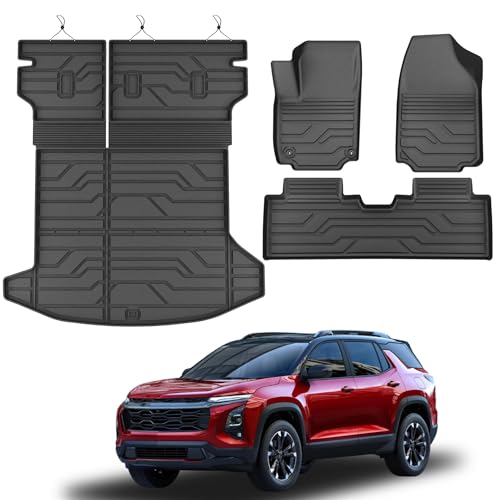 KARPAL Floor Mats Fit for 2025 2026 Chevy Equinox (Only Gas) & 2025 2026 GMC Terrain, Custom Fit TPE All Weather Chevrolet Equinox Accessories 1st & 2nd & Backrest mat & Trunk Mat Full Set