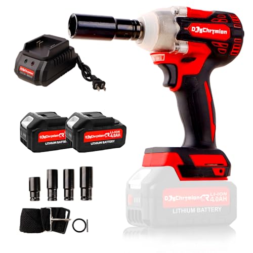 DogChrymion Cordless Impact Wrench 1/2-320 N·m (236 ft-lbs) Brushless Impact Gun, 4-Speed,...