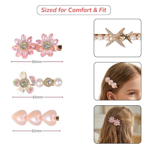 Image of Annacreations 25 Pcs Korean Fashion Style Pearl Rhinestone Metal Hair Clips Hair Pin Multicolor Clip Stylish Jewellery Hair Accessories for Women's & Girls