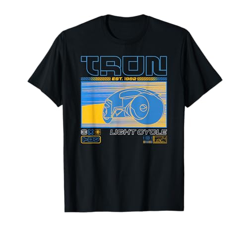 Disney Tron Est. 1982 Light Cycle Futuristic Schematics T-Shirt