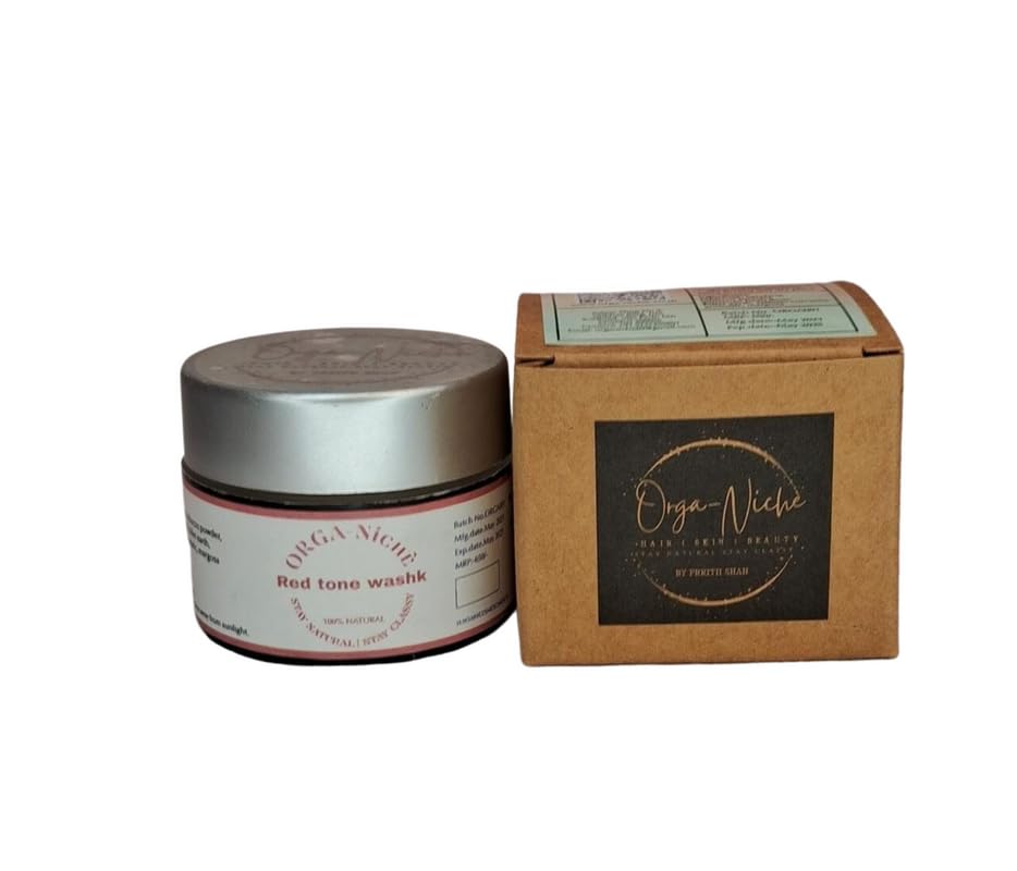 Orga-Niche Red Tone Face Washk (Wash + Mask) for Glowing, Smooth and Flawless Skin | 2 In 1 Skincare Benefits - 50 Gm