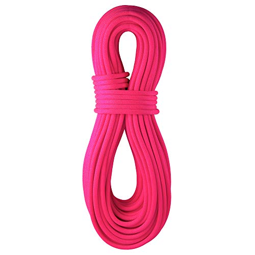 Bluewater Ropes 9.7Mm Lightning Pro Double Dry Dynamic Single Rope (Solid Neon Pink, 60M) #TOP13