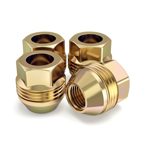 Image of White Knight 2010-4 Zinc Gold (7 /8 inch Hex Size) Open End Dual Thread Lug Nut - 4 Pack