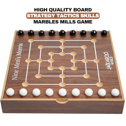 Nine Mens Morris juego de mesa clásico de madera miniatura 2