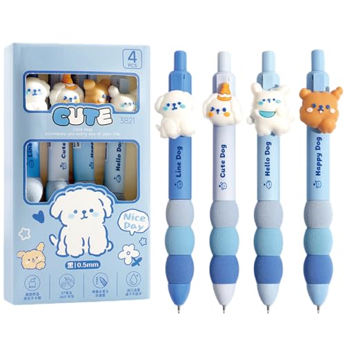 MOZXIRZ 4 bolígrafos gel retráctiles de tinta negra 0.5mm miniatura 1