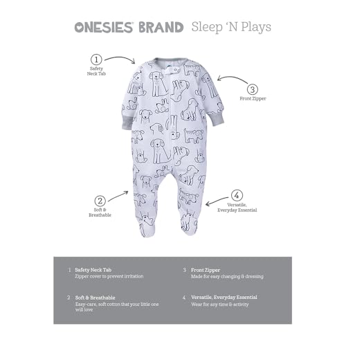 Image of ONESIES Brand Baby Boys Sleepers 4-Pack Footies and Toddler Set