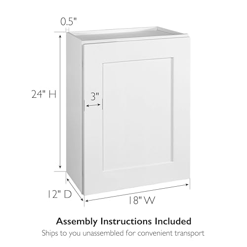 Image of Design House Brookings Kitchen Wall Cabinet, 18 inch, White