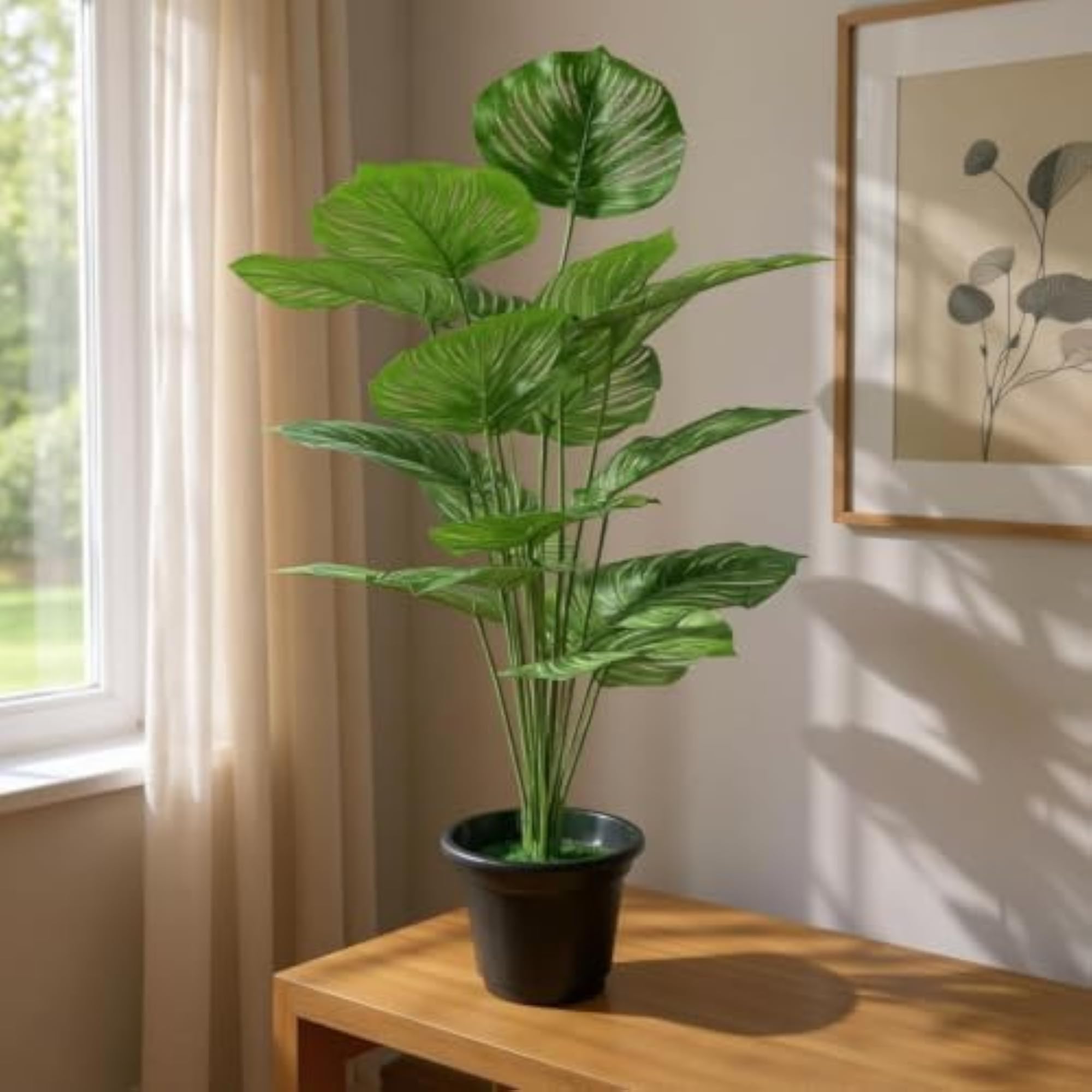 Artificial Areca Palm Plant with Pot, Indoor Decor