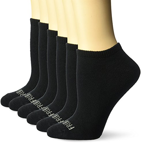 Fruit of the Loom Women's Fit for Me Everyday Active No Show Socks-6 Pair Pack