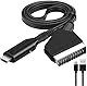 ertlutw SCART zu HDMI Kabel, Konverter Scart HDMI 1080P mit Scart Eingangskabel und HDMI Ausgangsanschluss für HDTV STB VHS Xbox PS3 Sky DVD Blu-ray usw