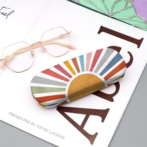 Image of Eyeglasses Case Hard Shell Protective Case for Glasses Eyeglass Box with Cleaning Cloth for Girls Women Cute Aesthetic