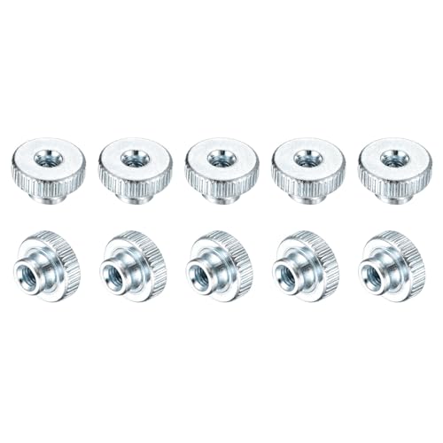 uxcell Knurled Thumb Nuts, 30Pcs M3 x 11 x 6mm Carbon Steel Knurled Nut, Adjusting Round Knobs Fasteners Nuts for 3D Printer Parts, Blue White