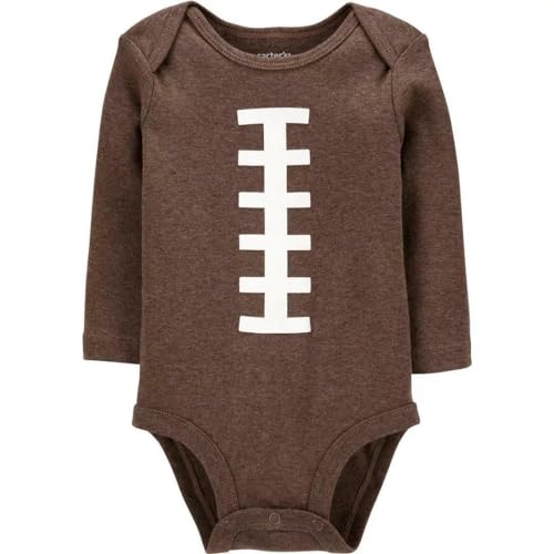 Carter's Baby Boy's Thanksgiving Football Long Sleeve Bodysuit (3 Months), Brown