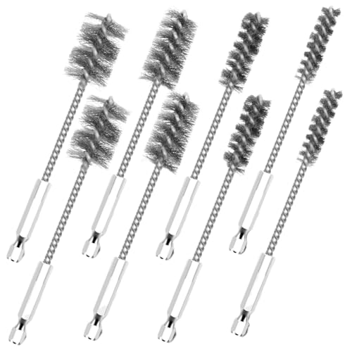 Brosse métallique foret en acier inoxydable pour outil à percussion, lot de 8 pièces torsadées