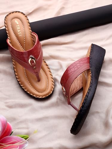 Image of TRASE Women's Flip-Flops & Slippers | Doctor Ortho Comfortable Chappal for Women & Girls | Light weight, Soft Footbed, Comfortable & Stylish | Diabetic & Orthopedic Footwear, Good for Knee & Foot Pain