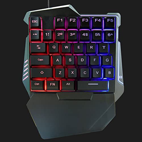 Teclado Gamer One Handed Dilwe USB RGB miniatura 5