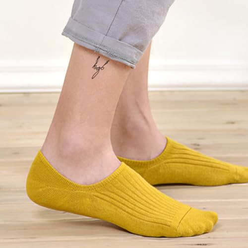 RosyClouds Mens No Show Cotton Socks Low Cut Casual Sock with Non-Slip Grips 8 Pairs3