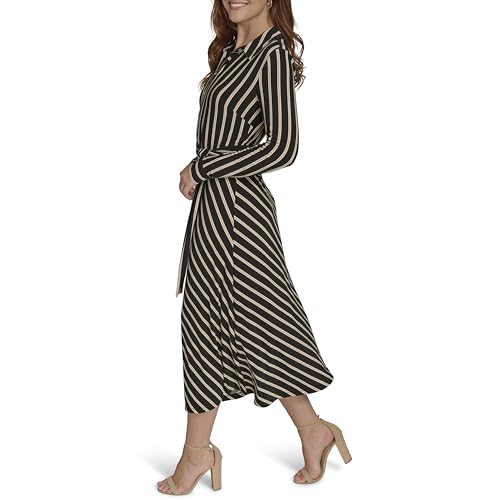 Tommy Hilfiger Women's Long Sleeve Collared Self Tie Midi Shirtdress3