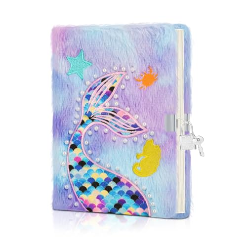 YANGWEN Meerjungfrau Plüsch Tagebuch mit Schloss und...
