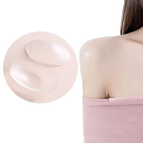 Deelessgz 3 Pairs Anti Slip Large Shoulder Pads for Womens Clothing, Reusable Soft Silicone Shoulder Pads (3 Pairs Transparent)