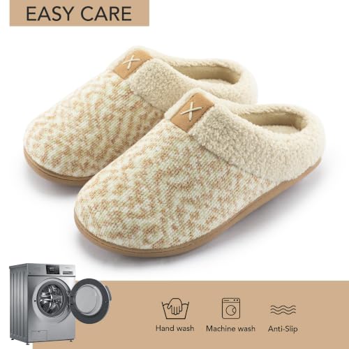Image of ULTRAIDEAS Women's Indoor Bedroom Slipper with Memory Foam, Gift for Women, Wool-Like House Shoe with Anti-Skid Rubber Sole for Ladies