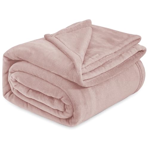 Image of Cloth Fusion Nimbus 280 GSM Fleece Blanket, Blush Pink, Single 58x86 inches | Double-Brushed Both Sides, Anti-Pilling Weave, Colour-Lock Dye, Reinforced Stitching, Machine Washable