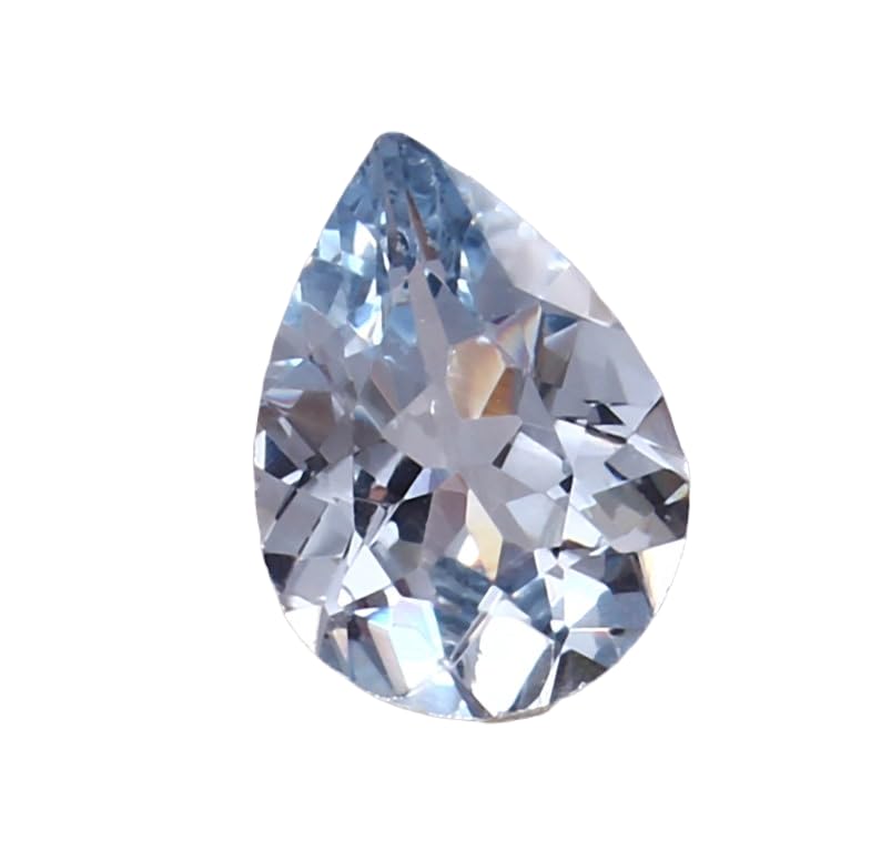 Aigue-marine naturelle 10x14mm en poire pour remplacer ou monter une pierre sur bague et collier