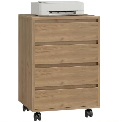 HOMCOM Cajonera de Oficina con 4 Cajones