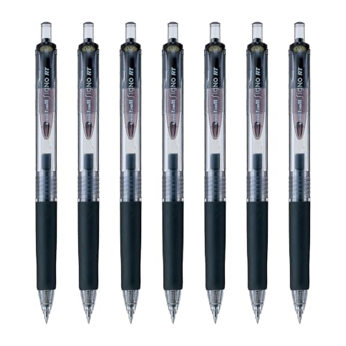 Uni-Ball Signo RT Bolígrafos de Gel 0.38mm Negro Pack 7