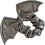 Vuogli ハロウィンヘアタイ ユニーク バットウィング ポニーテールホルダー 伸縮性 パーティー用 ヘアアクセサリー 女の子用（グレー）