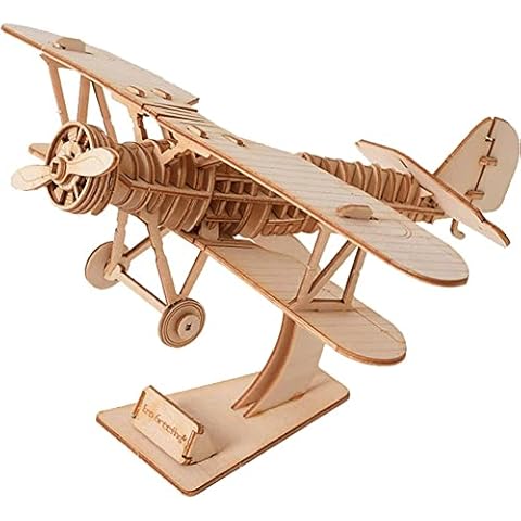 bopely 3d Airplane Wooden Puzzles Diy Model Educational Brain Teaser Puzzles Assembly Model Building Kits, Christmas Birthday Gifts for Kids Cover