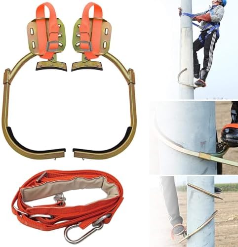 Professional Tree Climbing Kit - Non-Slip Stainless Steel Spikes, Safety Seat Belt & Climbing Gear for Outdoor Adventures (Model 300) - Durable & Reliable Tree Climbing Tools