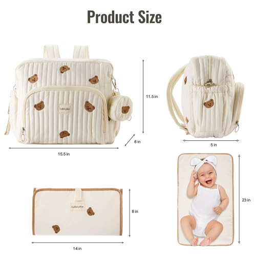Image of GOBABYMART Diaper Bag Backpack with Changing Pad - Travel Baby Bag, Insulated Bottle Pockets, Stroller Straps