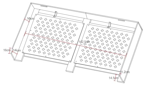 DuraTherm® Radiator Cover White Painted Traditional Cross Slat Shelves MDF Cabinet Shelf for Radiators, Living Rooms, Bedrooms, Large (W: 152cm / H: 81.5cm / D: 19cm) - Image 4