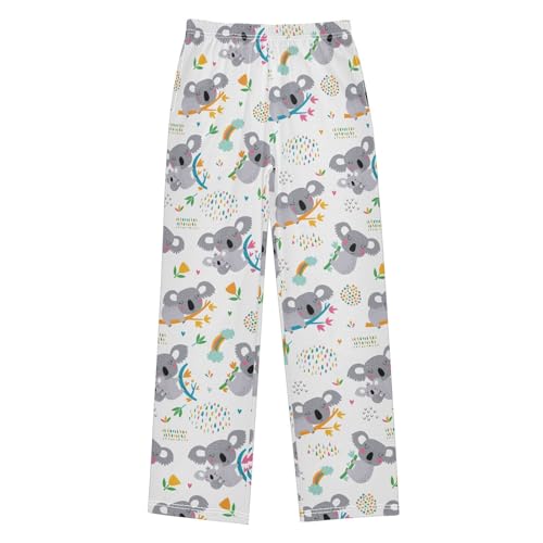 Sleeping Koala Boys Long Pants Soft Trousers Elastic Waist Kids Lounge Bottoms with Pockets S-XL