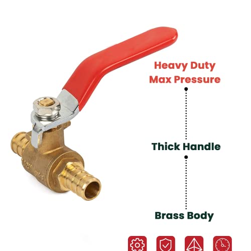 1/2" Pex Brass Ball Valve Combo Hot & Cold Crimp Shut-Off Valves For Pex Tubing(Pack Of 10) #TOP1