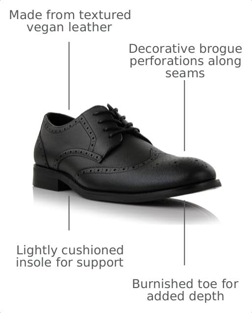 Image of Ferro Aldo Men's Wingtip Oxford Dress Shoes | Classic Brogue & Two-Tone Spectator Styles | Formal Wedding Business Party Shoe