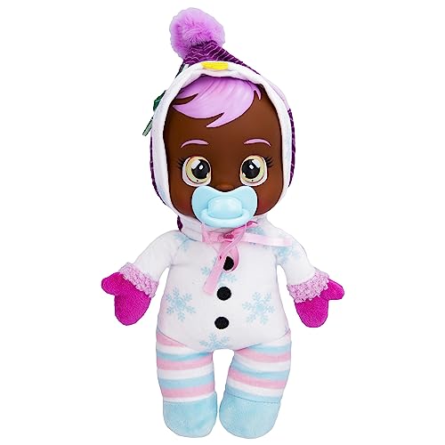 Cry Babies Tiny Cuddles Christmas Holly - 9' Baby Dolls, Cries Real Tears, White Snowman Themed Pajamas
