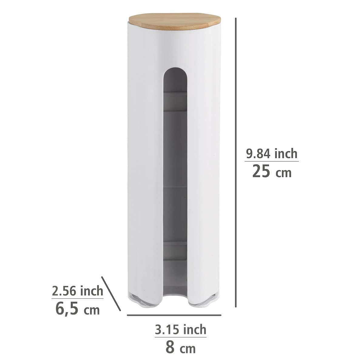 WENKO Porta discos desmaquillantes Laresa - Dispensador de almohadillas de algodón, Poliestireno, 8 x 25 x 6.5 cm, Blanco