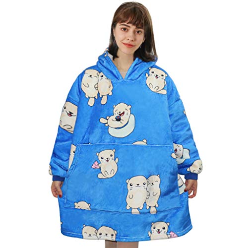 IvyH Extra groot sweatshirt, draagbare deken, ultrazachte en warme fleece, voor volwassenen, mannen, vrouwen, tieners