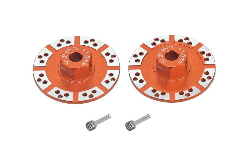 GPM Upgrades Aluminum 7075 +1.5Mm Hex With Brake Disk With Silver Lining for 1/10 Baja Rey Desert Truck-Los03008 (orange)