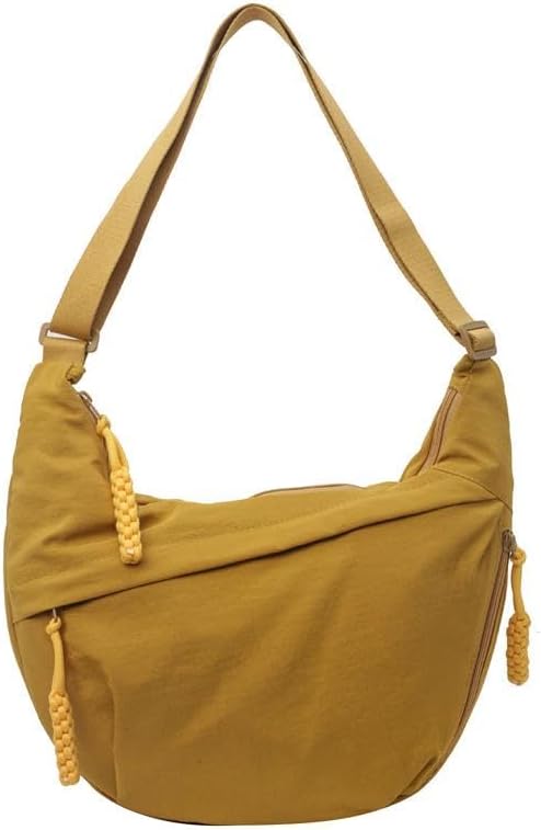 Nylon Crescent Crossbody Bag for Women Shoulder Tote Handbag Casual Sling Bag Dumpling Purse Bag for Outdoor Travel