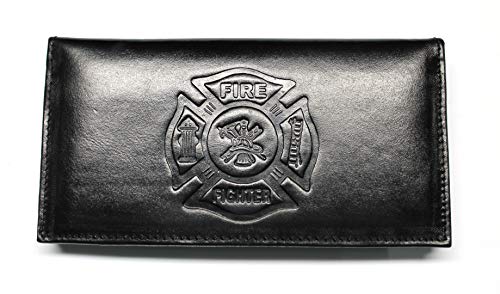 Fire Fighter Embossed Leather Checkbook