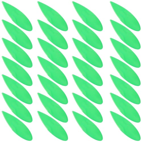 Lurrose 50 Pezzi Cucchiaio Pelapatate Kiwi in Plastica Verde Strumento Multifunzionale per Pelare e Tagliare Frutta con Impugnatura Ergonomica Facile da Pulire Kit Accessori USA e Getta