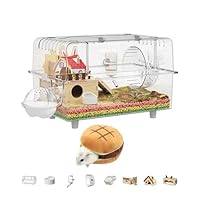 Amazon | ハムスター ケージ 大きい 60cm 透明 ルーミィ 仕切り 2階