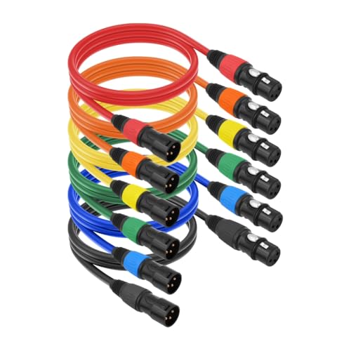 Câble de microphone mâle vers femelle XLR 3 broches, lot de 6 cordons pour guitares et mixeurs