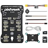 HAWK'S WORK Pixhawk PX4フライトコントローラー、Pixhawk 2.4.8 32ビットオープンソースフライトコントロール、ボード + 電源モジュール + 安全スイッチ + ブザー + SDカード + ショックアブソーバー
