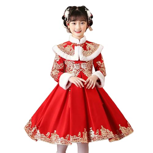 Embroidery Tang Suit Kids Fairy 𝐇𝐚𝐧𝐟𝐮 Dresses for 2025 Chinese 𝗟unar New Year Girl Quilted Giraffe Items for Girls3