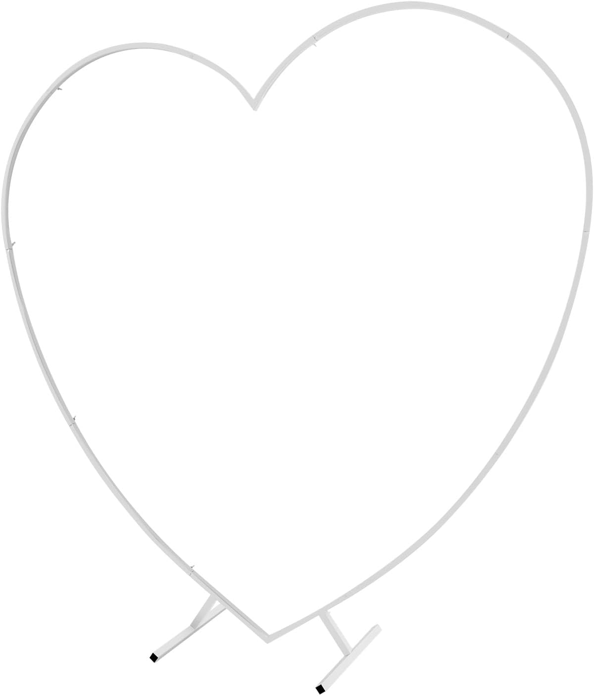 Heart Shape Wedding Arch, White Love Balloon Column Arch Frame, Metal Balloon Arch Kit Frame for Wedding, Bridal, Valentine's Day, Outdoor Garden Trellis for Climbing Plant(White)