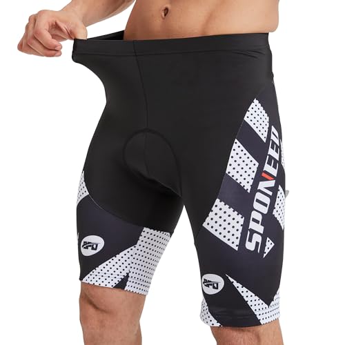 Men Cycle Pants Cushioned Road Ride Tights Workout Cycling Shorts XXL White by sponeed - Image 7